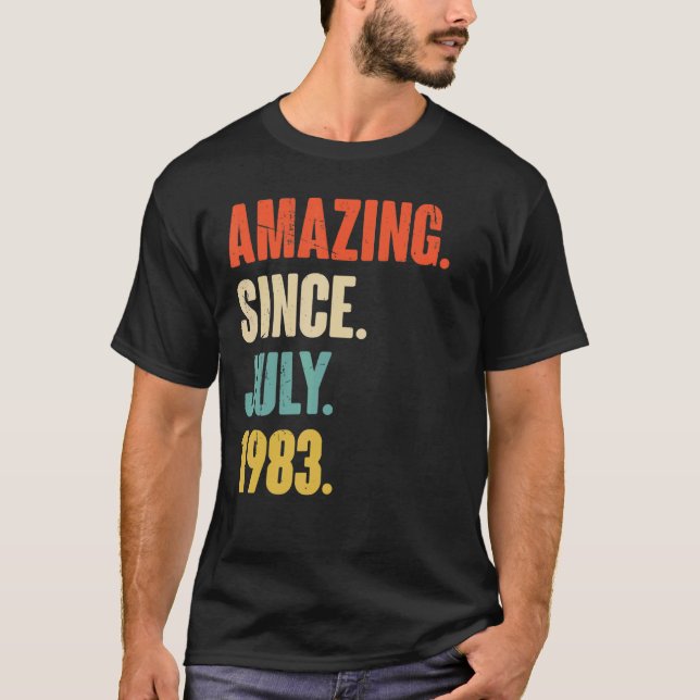 Amazing Since July 1983  39 Year Old Gift 39th Bir T-Shirt (Front)