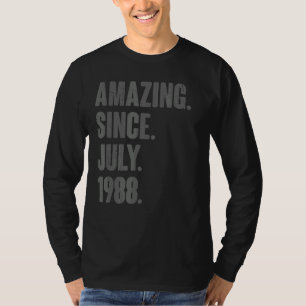 Amazing Since July 1988 34 Year Old 34th Birthda T-Shirt