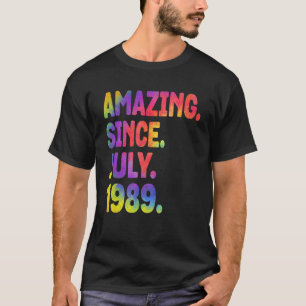 Amazing Since July 1989 34 Years Old 34th Birthday T-Shirt
