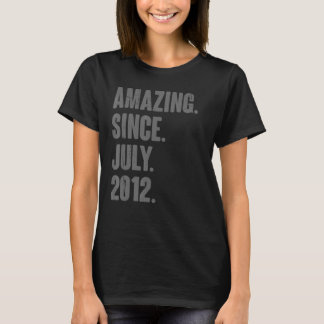 Amazing Since July 2012  10 Year Old  10th Birthda T-Shirt