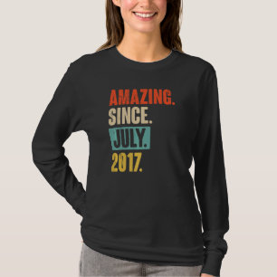 Amazing Since July 2017 5 Year Old 5th Birthday T-Shirt
