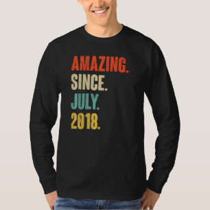 Amazing Since July 2018 4 Year Old 4th Birthday T-Shirt