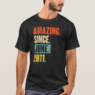Amazing Since June 2011 11 Year Old 11th Birthday T-Shirt