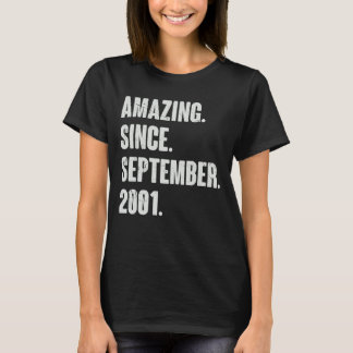 Amazing Since September 2002 20 Year Old 20th Birt T-Shirt