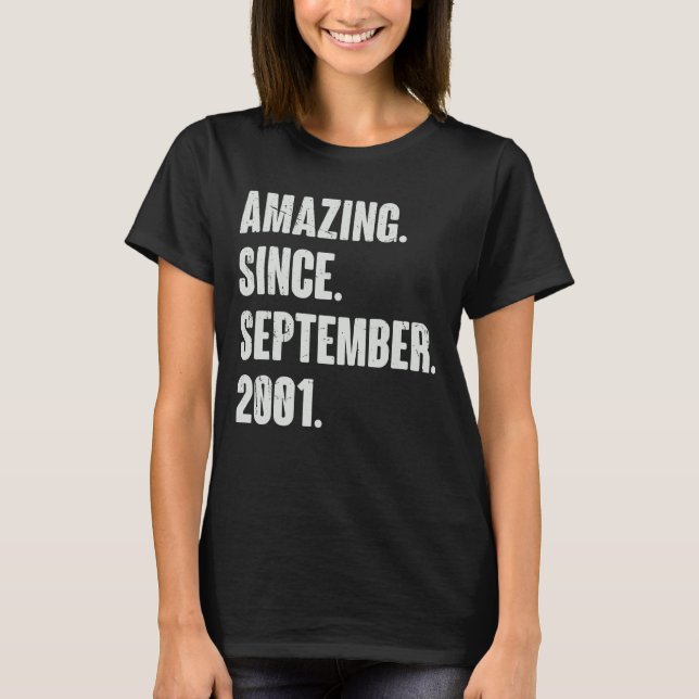 Amazing Since September 2002 20 Year Old 20th Birt T-Shirt (Front)