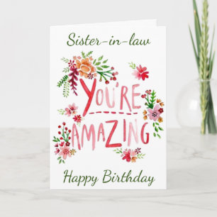 AMAZING SISTER-IN-LAW ON YOUR BIRTHDAY Card