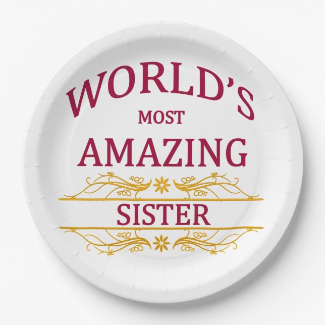 Amazing Sister Paper Plate (Front)