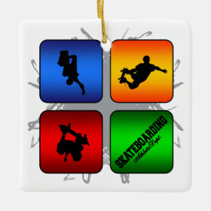Amazing Skateboarding Urban Style Ceramic Tree Decoration