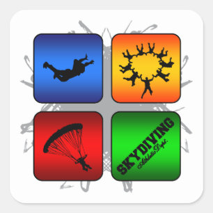 Amazing Skydiving Urban Style Square Sticker