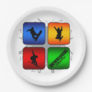 Amazing Snowboarding Urban Style Paper Plate