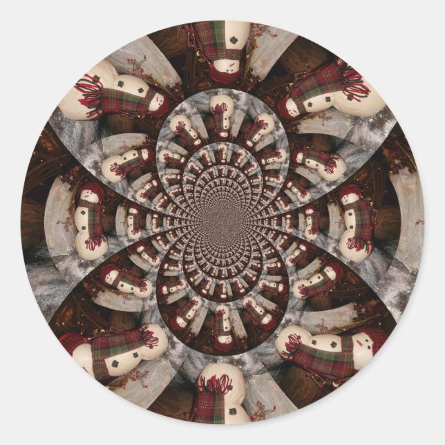 Amazing Snowman Classic Round Sticker (Front)