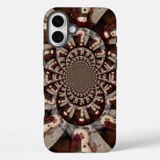Amazing Snowman Kaleidoscope | Intricate Winter Ar iPhone 16 Plus Case