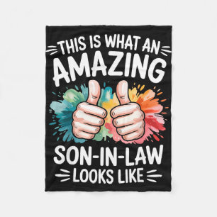 Amazing son in law present funny dad husband fleece blanket