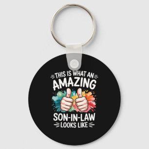 Amazing son in law present funny dad husband key ring