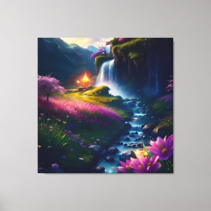 Amazing Splendour Waterfall Landscape 1 Canvas Print