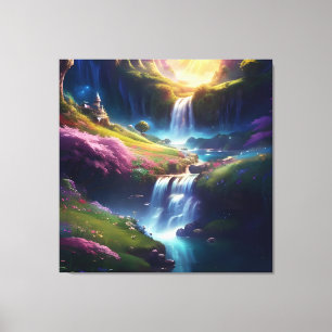 Amazing Splendour Waterfall Landscape 5 Canvas Print