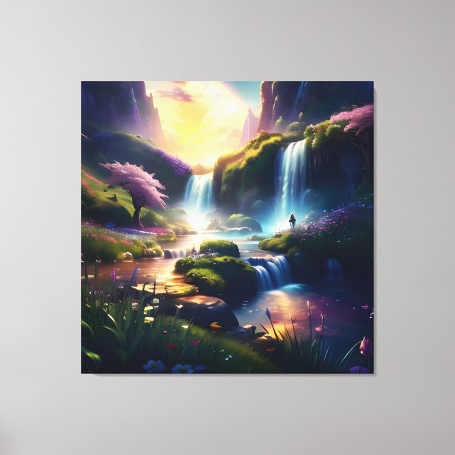 Amazing Splendour Waterfall Landscape 7 Canvas Print (Front)