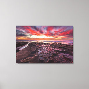 Amazing sunset at the tide pools canvas print