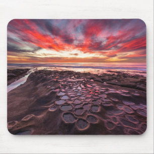 Amazing sunset at the tide pools mouse mat