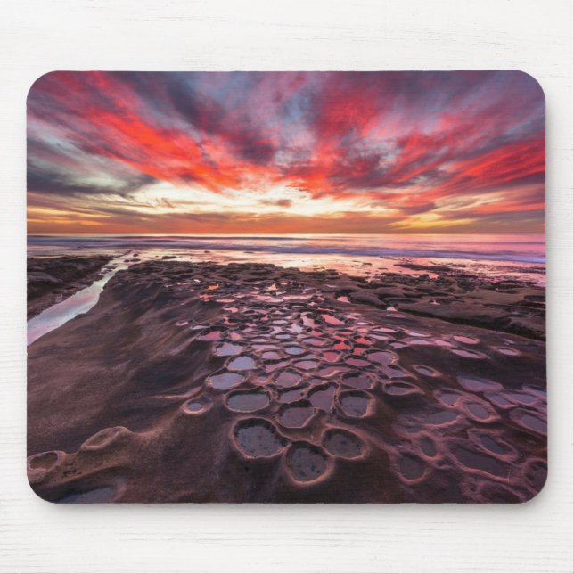 Amazing sunset at the tide pools mouse mat (Front)