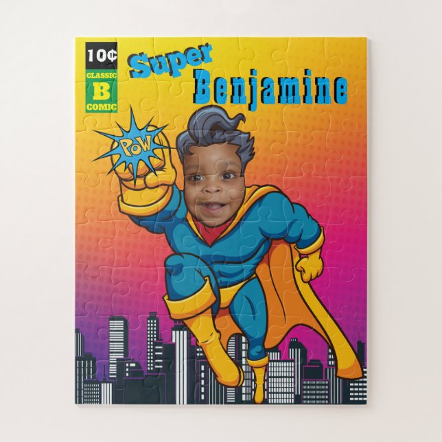 Amazing Superhero Birthday Photo Perfect Kids  Jigsaw Puzzle (Vertical)