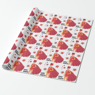 Amazing Superhero Girl Birthday Gift Fab Value Wrapping Paper