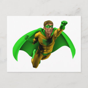 Amazing Superhero Illustration Postcard