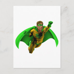 Amazing Superhero Illustration Postcard