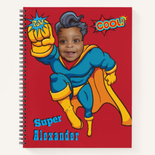 Amazing Superhero Special Flying Photo Kids  Notebook