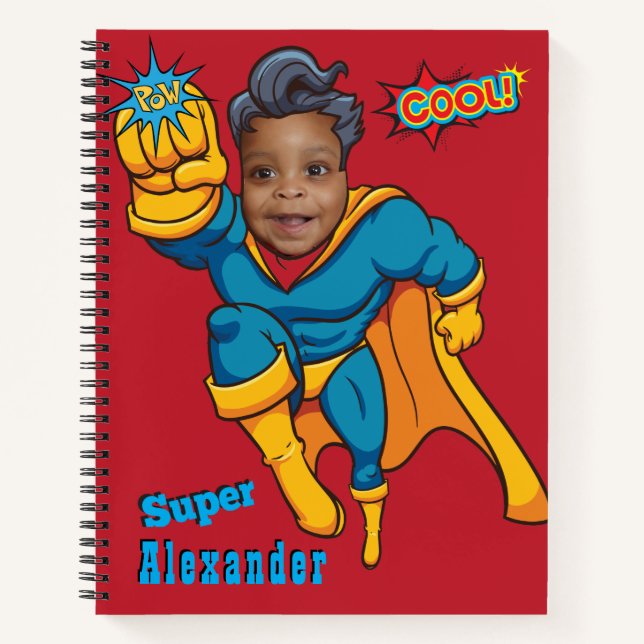 Amazing Superhero Special Flying Photo Kids  Notebook (Front)