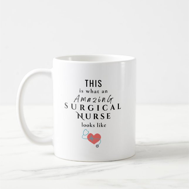 Amazing Surgical Nurse Personalised Coffee Mug (Left)