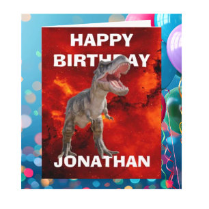 Amazing  T REX Dinosaur birthday card