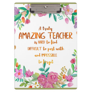 Amazing Teacher Appreciation Gift Sign Thank you Clipboard