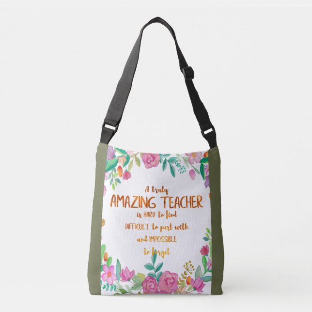 Amazing Teacher Appreciation Gift Sign Thank you Crossbody Bag (Front)