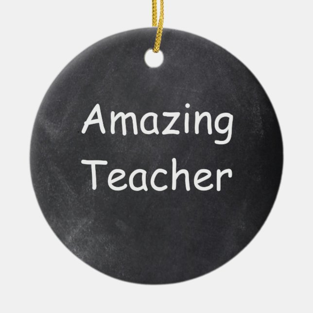 Amazing Teacher Chalkboard Design Gift Idea Ceramic Tree Decoration (Front)