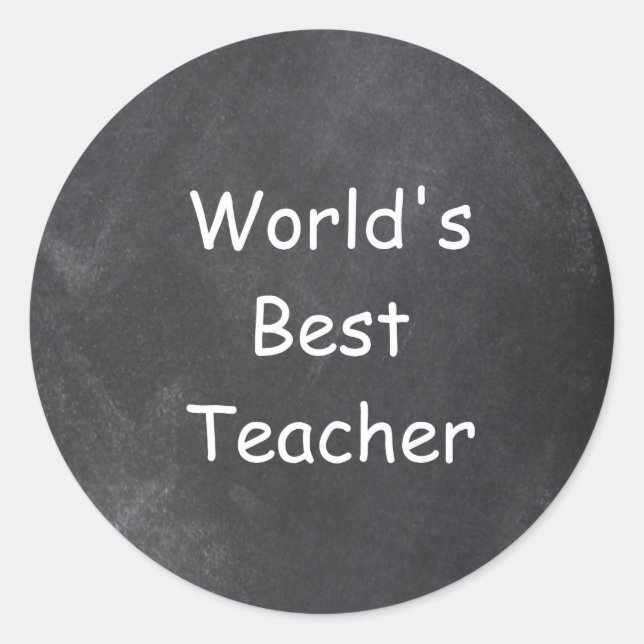 Amazing Teacher Chalkboard Design Gift Idea Classic Round Sticker (Front)