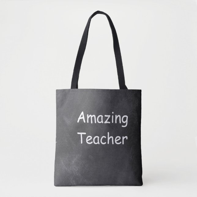 Amazing Teacher Chalkboard Design Gift Idea Tote Bag (Front)