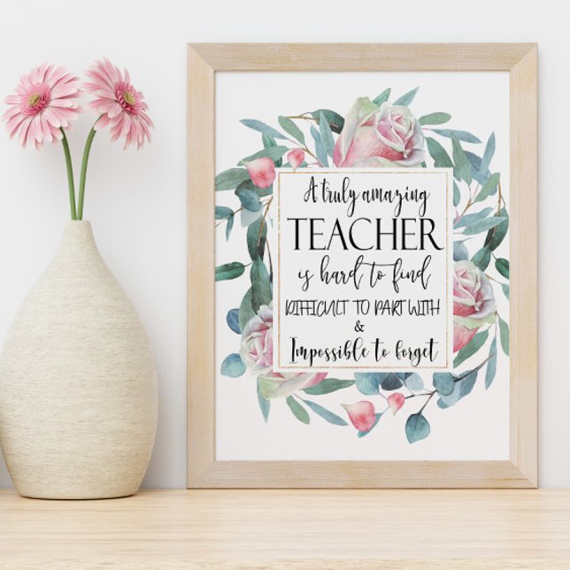 Amazing Teacher Floral Scripture  Poster (Creator Uploaded)