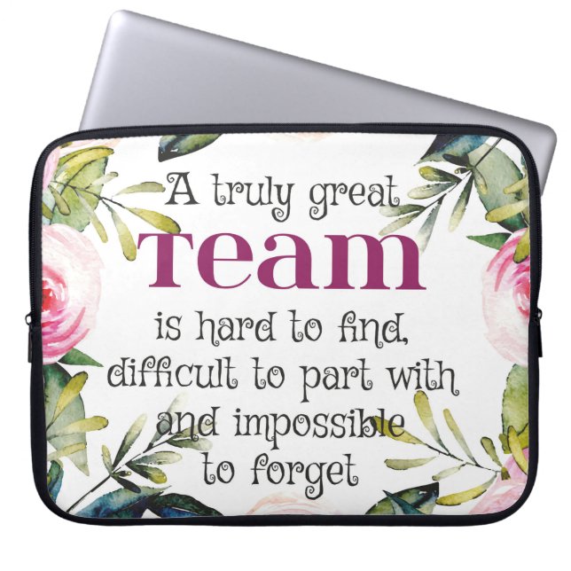 Amazing team work thank you quote office wall art laptop sleeve (Front)