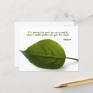 "Amazing Teamwork" Inspirational Quote Postcard