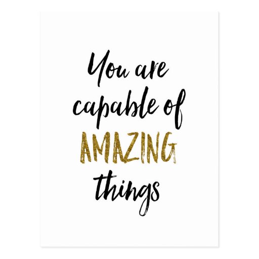 Image of Amazing Things Motivational Quote Postcard