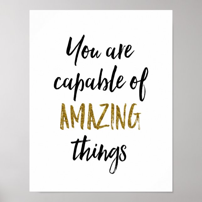 Amazing Things Motivational Quote Poster (Front)