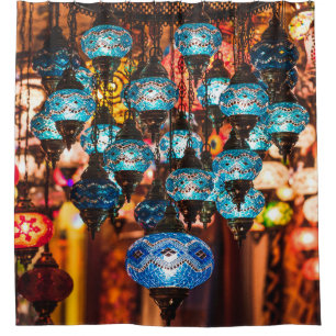 Amazing traditional handmade turkish lamps in souv shower curtain