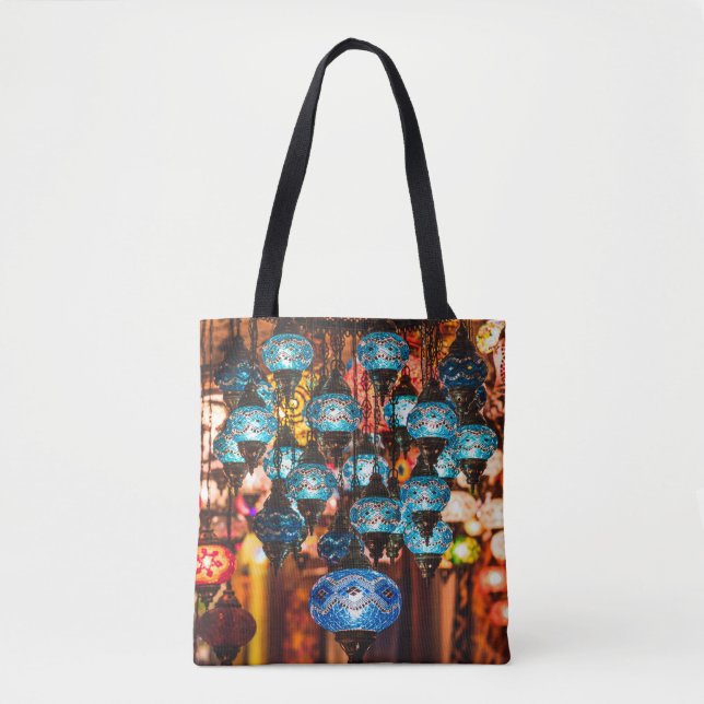 Amazing traditional handmade turkish lamps in souv tote bag (Front)