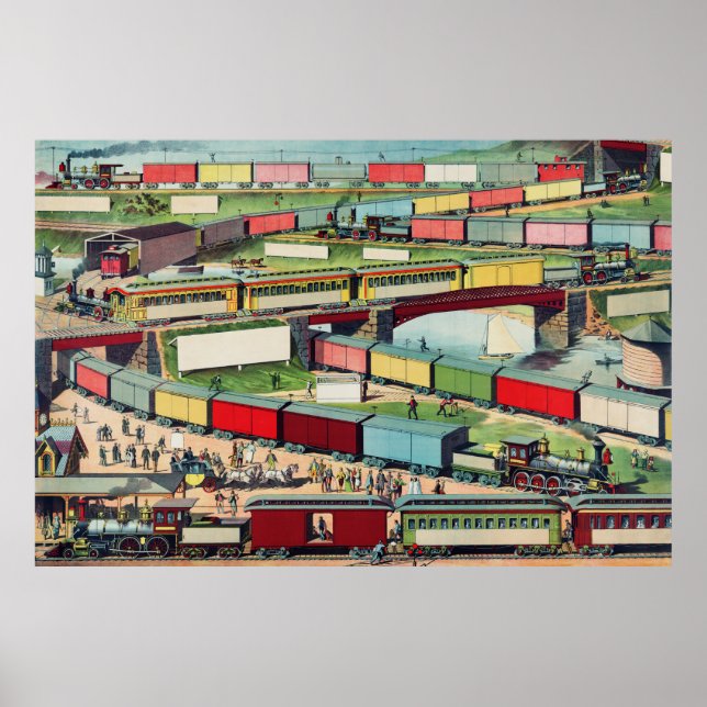 Amazing train transportation poster (Front)