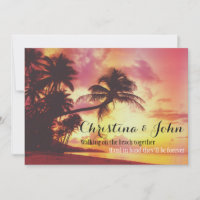 Amazing Tropical Beach Sunset Palm Trees Wedding