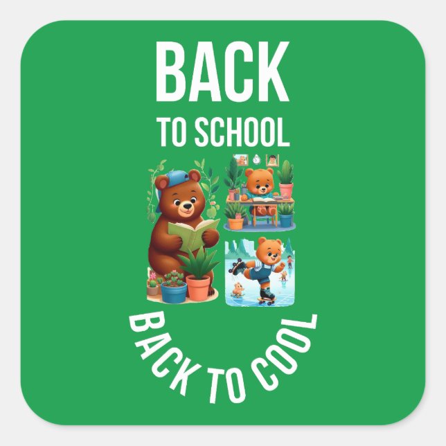 Amazing typography Back to school design  Square Sticker (Front)