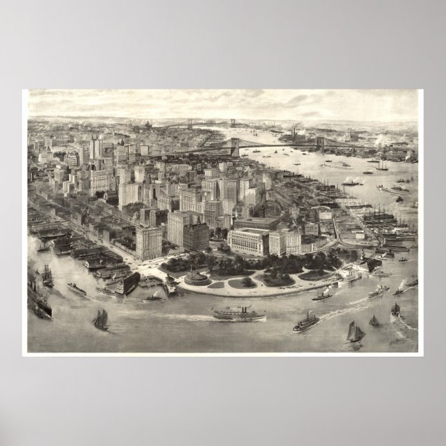 Amazing View of New York City in 1905 Poster (Front)