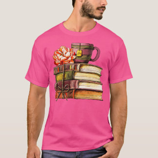 Amazing Vintage Book Stack And Tea reading lover g T-Shirt