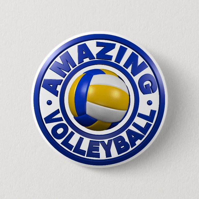 Amazing Volleyball 6 Cm Round Badge (Front)